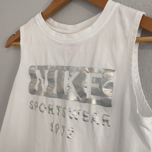 Nike White Silver Logo Tank Top - Picture 5 of 9